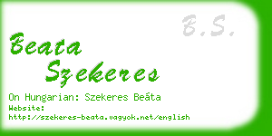 beata szekeres business card